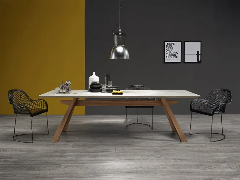 Tavolo in vetro rettangolare Zeus Midj in offerta outlet