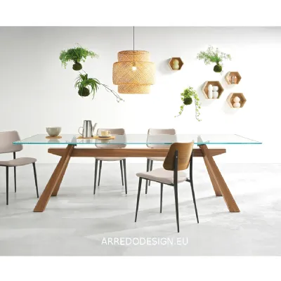 Tavolo in vetro rettangolare Zeus Midj in offerta outlet