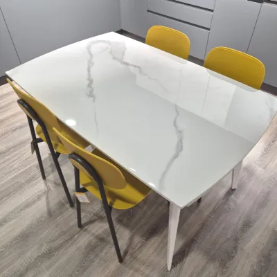 Tavolo rettangolare in ceramica Oceano di Artigianale in Offerta Outlet