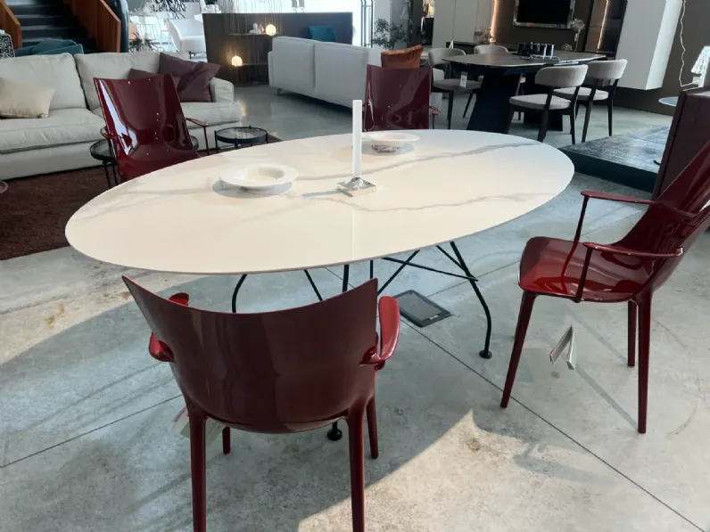 Tavolo in ceramica ovale Kartell glossy Kartell a prezzo scontato