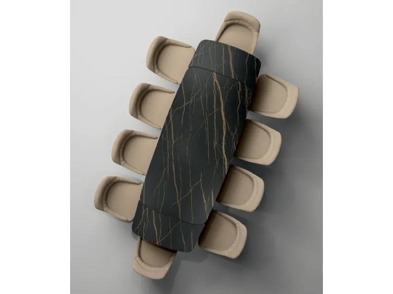 Tavolo ovale in ceramica Thanos x di Stones in Offerta Outlet