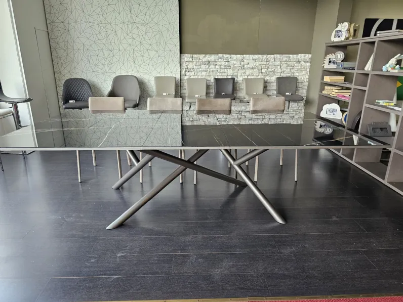 Tavolo in vetro rettangolare Random marble Ozzio a prezzo scontato