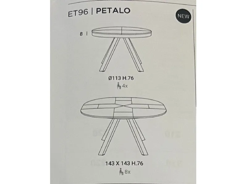 Tavolo petalo Ozzio in OFFERTA OUTLET -25%