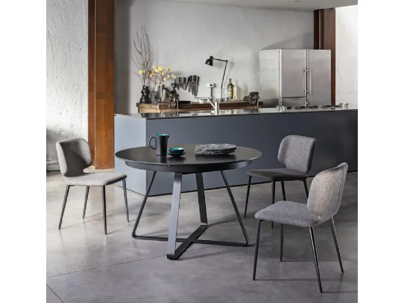 Tavolo con piano in ceramica rotondo di Midj a PREZZO OUTLET 