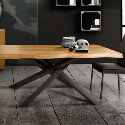 Tavolo in legno rettangolare Intreccio rovere Artigianale in offerta outlet