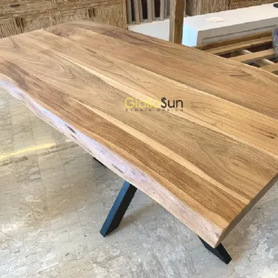 Tavolo in legno rettangolare Tavolo allungabile natural line Outlet etnico in offerta outlet
