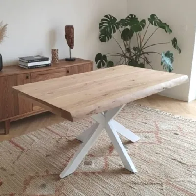 Tavolo rettangolare Tavolo allungabile natural white Outlet etnico scontato del 31%