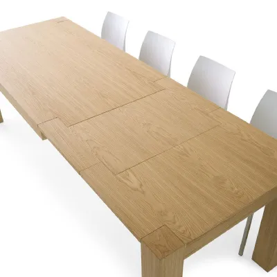Tavolo rettangolare in legno Tavolo in rovere naturale  di Mottes selection in Offerta Outlet