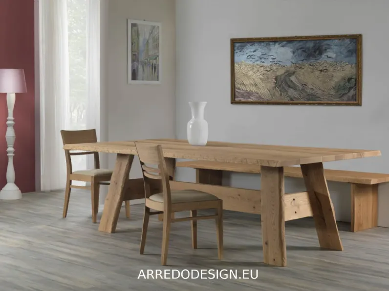 Tavolo in legno rettangolare Zagabria Pizzolato in offerta outlet