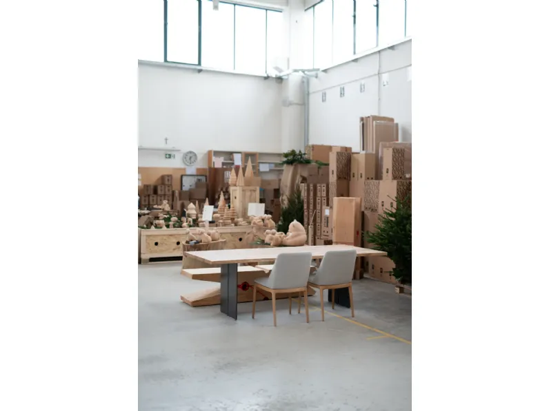 Tavolo rettangolare in legno Natura squared di Riva 1920 in Offerta Outlet