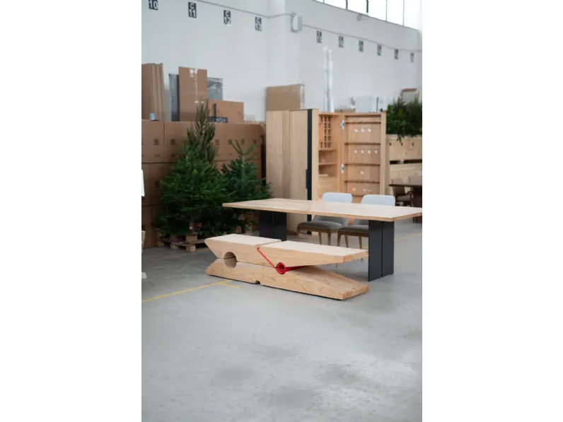 Tavolo rettangolare in legno Natura squared di Riva 1920 in Offerta Outlet