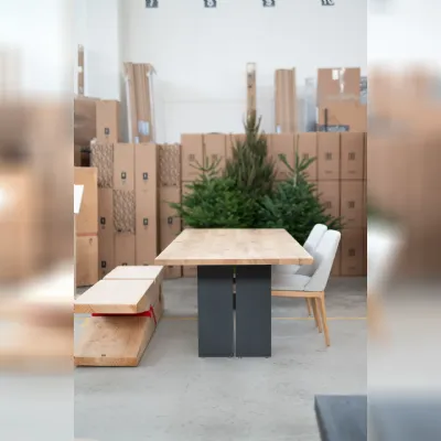 Tavolo rettangolare in legno Natura squared di Riva 1920 in Offerta Outlet