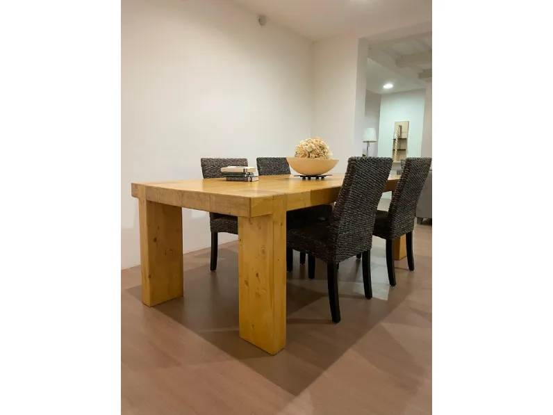 Tavolo in listellare di abete Artigianale in legno Fisso scontato 28%