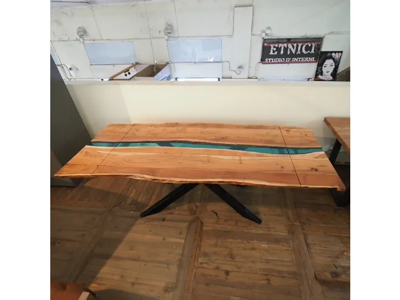Tavolo rettangolare in legno Tavolo teak e resina l allungabile  di Nuovi mondi collection in Offerta Outlet