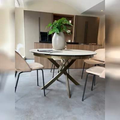 Tavolo in ceramica rotondo Barone  Bontempi a prezzo ribassato