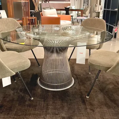 Tavolo in vetro rotondo Platner  Knoll in offerta outlet