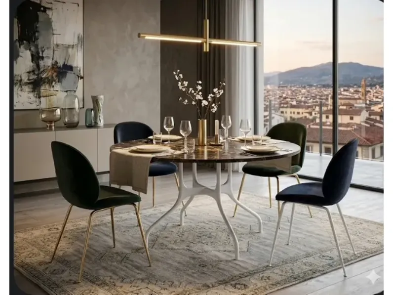 Tavolo in marmo emperador Magis in marmo Fisso scontato 60%