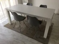 Tavolo in legno rettangolare Tavolo rovere verniciato bianco dim. 180x95 cm allungbile  sino a 280 cm Artigianale a prezzo ribassato