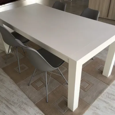 Tavolo in legno rettangolare Tavolo rovere verniciato bianco dim. 180x95 cm allungbile  sino a 280 cm Artigianale a prezzo ribassato