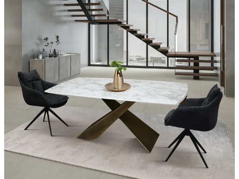 Tavolo sagomato in ceramica Tempor 2064 di Collezione esclusiva in Offerta Outlet