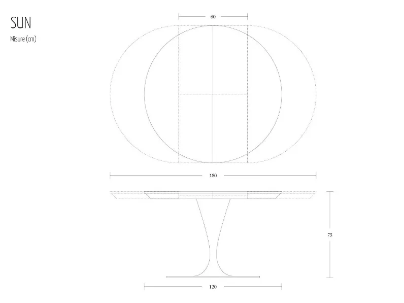 Tavolo Sìsun Altacom in laminato Rotondo allungabile