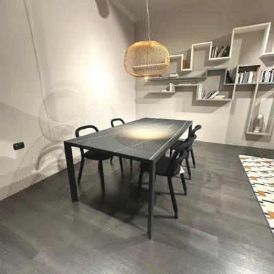 Tavolo in vetro rettangolare Soffio Pianca in offerta outlet