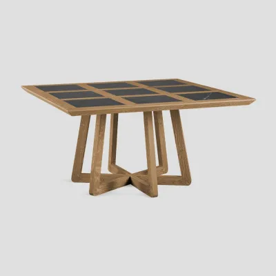 Tavolo in legno quadrato Stella stone Dialma brown in offerta outlet