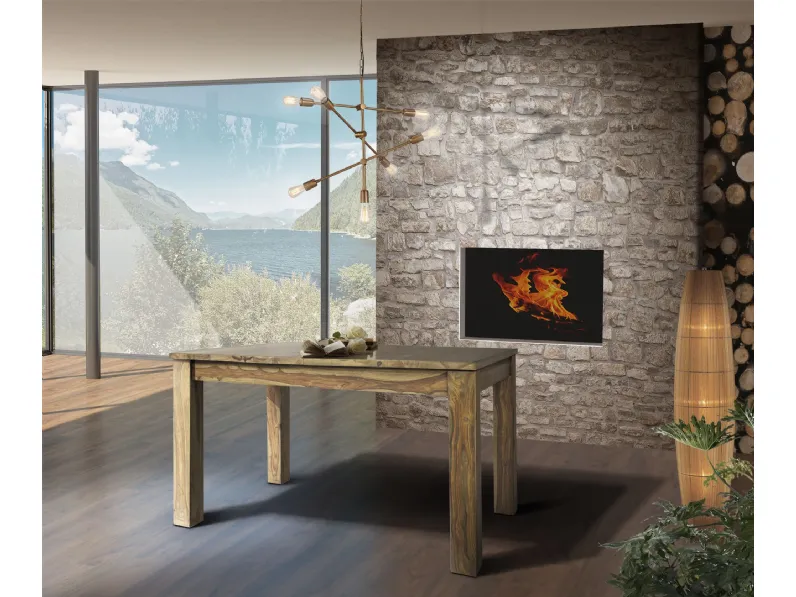 Tavolo in legno rettangolare Tavolo davos allungabile  Outlet etnico a prezzo ribassato