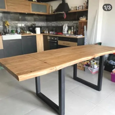 Tavolo in legno rettangolare Tavolo industrial allungabile nature Outlet etnico in offerta outlet
