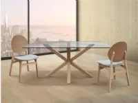 Tavolo rettangolare Tavolo legno massello piano vetro  Md work scontato del 45%