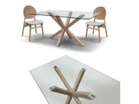 Tavolo rettangolare Tavolo legno massello piano vetro  Md work scontato del 45%