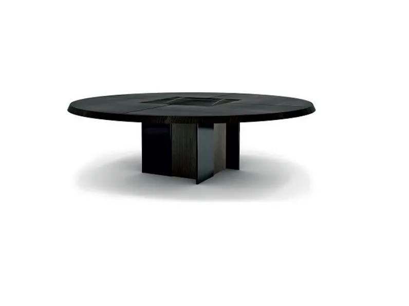 Tavolo maxi rotondo cedro e marmo Md work in OFFERTA OUTLET -20%