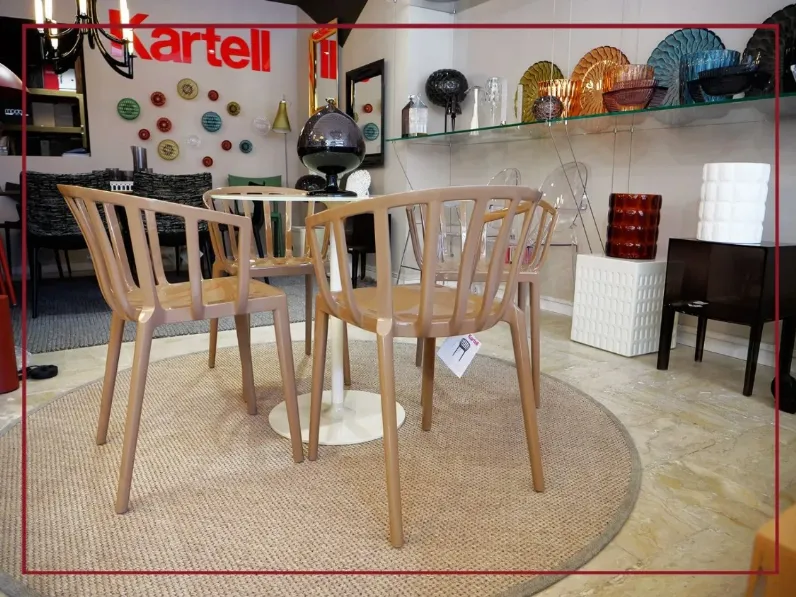 Tavolo in vetro quadrato Thierry bistrot Kartell in offerta outlet
