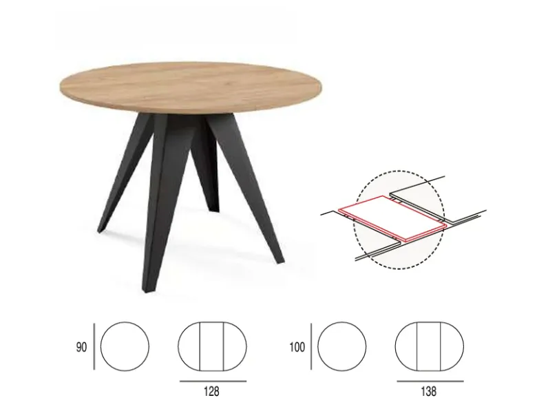 Tavolo rotondo in laminato Vicenza di Eurosedia in Offerta Outlet
