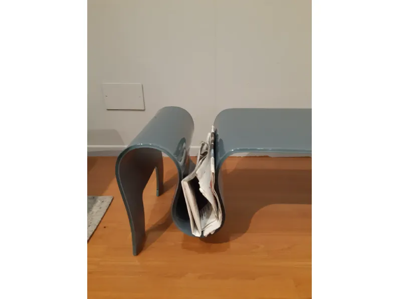 Tavolino La vetreria modello Tavolino cristallo grigio curvato in OFFERTA OUTLET