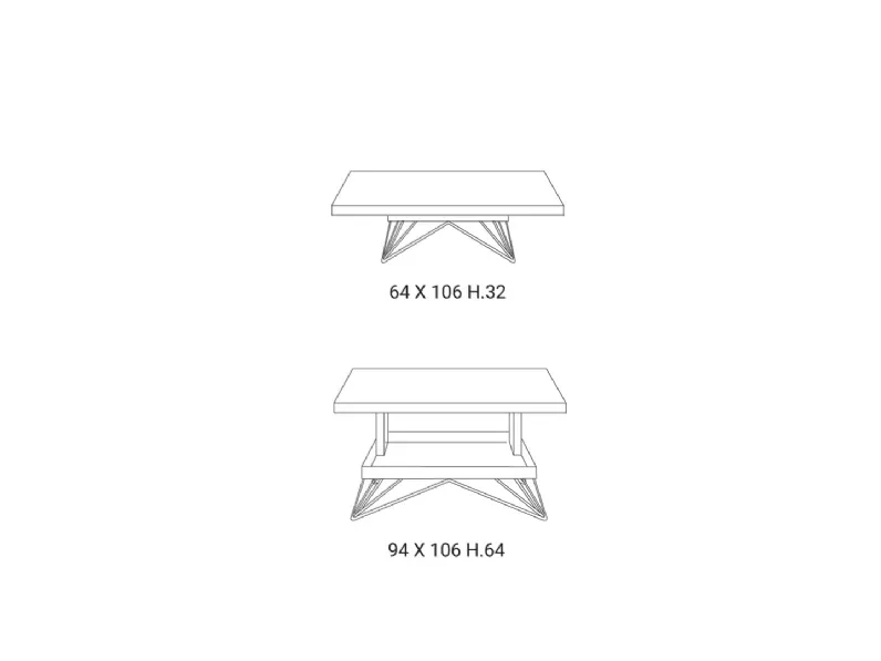 Tavolino in stile design modello Ray di Easyline a prezzi imbattibili 