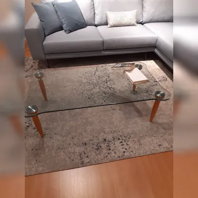 Tavolino cristallo noce rettangolare del marchio La vetreria con forte sconto - 45%
