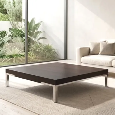 Tavolino Zanotta modello Tavolino romeo 92x92  marrone zanotta in OFFERTA OUTLET