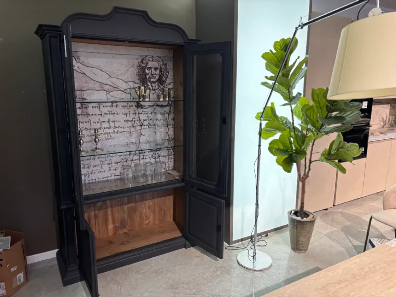 Vetrinetta Credenza Dialma brown in legno a prezzo Outlet