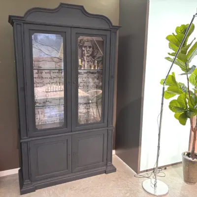 Vetrinetta Credenza Dialma brown in legno a prezzo Outlet