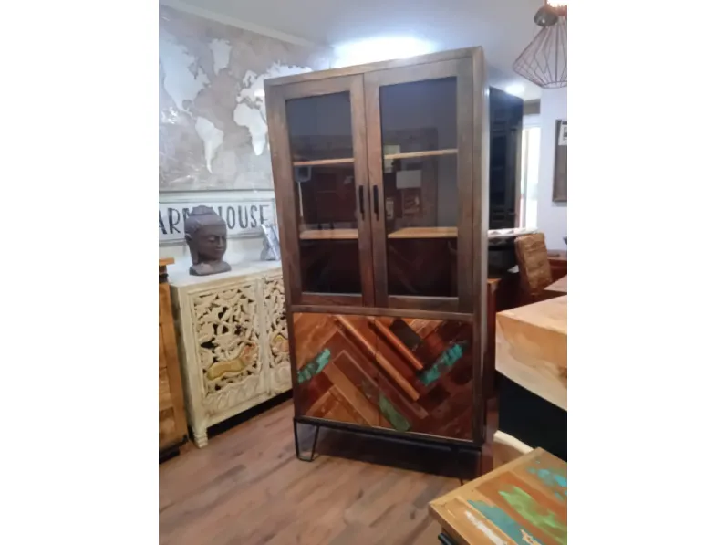 Vetrinetta  vetrina rennes stile vintage  Outlet etnico in legno a prezzo Outlet