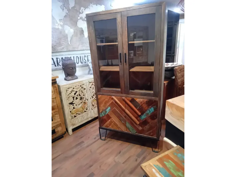Vetrinetta  vetrina rennes stile vintage  Outlet etnico in legno a prezzo Outlet