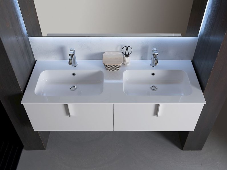 Bagni Moderni Doppio Lavabo.Compab Bagno Moderno Sospeso Scontato Del 41