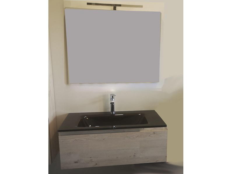 Lavabo Bagno Sospeso Con Mobile.Mobile Arredo Bagno Sospeso Euro Bagno Mobile Con Lavabo Integrato Marrone E Base Rovere Chiaro Convenienti