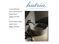 Mobili Per Bagno Hatria.Mobile Bagno Artigianale Hatria Lavabo Appoggio Happy Hour 07 00 Cenere Opaco A0y1vg45 In Offerta Outlet