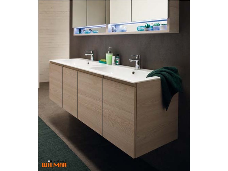 Mobile Bagno Con Due Lavabi.Mobile Bagno Compab Composizione Con Doppio Lavabo In Offerta Outlet