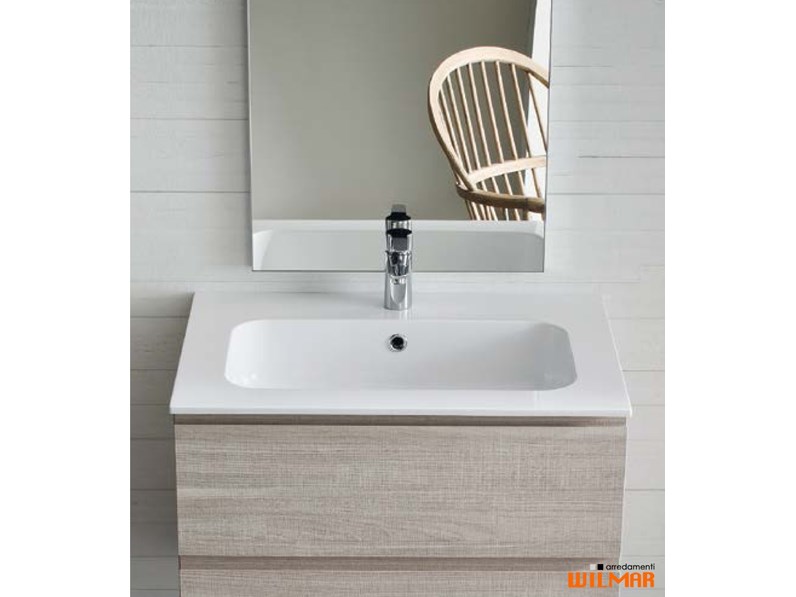 Lavabo In Ceramica O Mineralmarmo.Mobile Bagno Compab Mobile Con Lavello Mineralmarmo Con Uno Sconto Del 21