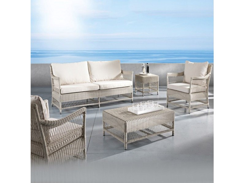 Arredo Giardino Set Camille Rattan Sintetico Outlet Etnico A Prezzo Ribassato