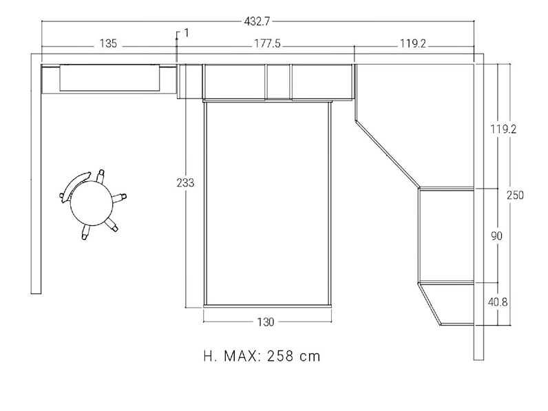 Dimensioni Letto Una Piazza E Mezza.Cameretta Con Letto Da Una Piazza E Mezza E Cabina Armadio