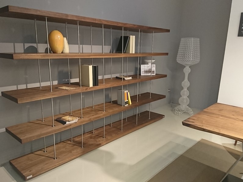 Libreria in stile design Riva 1920 in legno Offerta Outlet